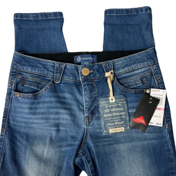 Democracy Ab Solution Ankle Skimmers Blue Denim Jeans - Picture 14 of 15